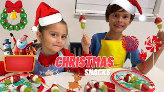 Making CHRITSMAS SNACKS Grinch Fuit Kabobs [upl. by Vivi867]