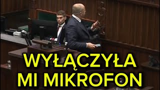 Skrajnie lewacka wicemarszałek Sejmu wyłączyła mi mikrofon [upl. by Aurthur]