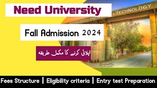 NED University of engineering and technology fall admission 2024  NED University  How to apply NED [upl. by Rotceh]