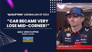 Max Verstappen Post Qualifying Interview Azerbaijan GP 2024 [upl. by Silda]