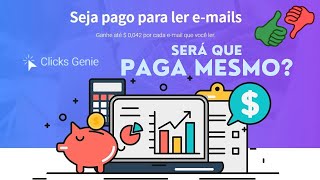 Será que o Clicks Genie paga mesmo Como funciona para ganhar dinheiro abrindo emails [upl. by Dnar]