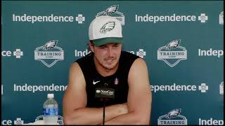 Kenny Pickett talks Eagles backup QB role at 1st Eagles Camp [upl. by Meill]