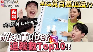 【小吳 】跌破眼鏡‼️『YouTuber IG追蹤排行Top10🔥』50萬追蹤才XX名？男女的榜首是？ [upl. by Adnilrev]