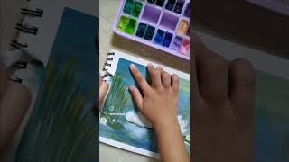 swanpainting🦢gouachepainting artoftheday viralshorts youtubeshorts [upl. by Asile]