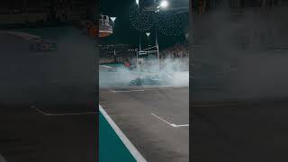 Lewis Does Epic Donuts After Last Mercedes Race mercedesf1 f1 formula1 [upl. by Eniamzaj460]