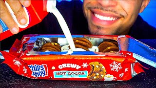 CHIPS AHOY CHEWY HOT COCOA COOKIES WITH MILK CREAM EATING IN BOX MUKBANG SOUNDS [upl. by Hedgcock]