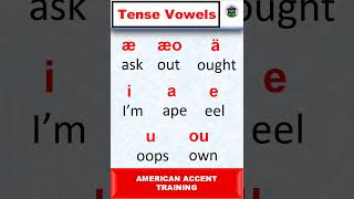 Tense Vowels  American accent Training english learnenglish englishpronunciation [upl. by Neelrad199]