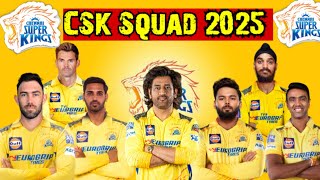 Chennai Super kings IPl 2025 NEW FULL Squad  ipl 2025 csk target players msdhoniipl [upl. by Adlay601]