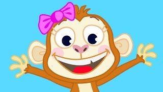 FIVE LITTLE MONKEYS Nursery Rhyme with Lyrics [upl. by Hsirrehc]