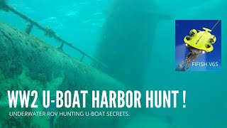 Exploring German Uboat harbor by Fifish V6S rov Wolfpack was here [upl. by Lipson]