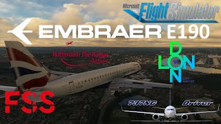 FSS Embraer E190  Rotterdam to LONDON CITY including STEEP APPROACH  Real Airline Pilot [upl. by Ahsieym]