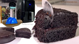 Moist CHOCOLATE FUDGE Cake on AIR FRYER  Choco Fudge Ganache Recipe  Ramjoy Air Fryer Unboxing [upl. by Weitman]