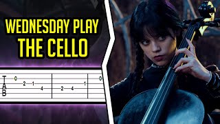 Wednesday  Wednesday Plays the Cello【𝗧𝗔𝗕】➤ GUITAR TUTORIAL [upl. by Nossah775]