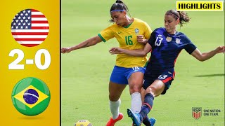 USA vs Brazil 20 All Goals amp Extended Highlights  2021 SheBelieves Cup [upl. by Rockey]