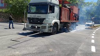 Termoplastik Yol Çizgi Çalışmaları İlimtepeKörfez 2024 [upl. by Loutitia]