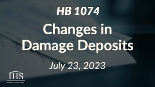 Washington State Landlord Tenant Law Update HB 1074  Damage Deposits July 2023 [upl. by Sufur236]