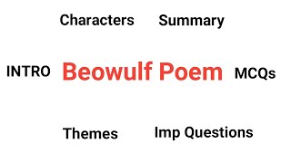 Beowulf Poem by Anglo Saxons in Hindi and Urdu  Beowulf Summary Important Questions [upl. by Gaillard]