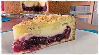 fruchtiger 🍒KIRSCH SCHMAND KUCHEN🍒 mit Streusel  Kirsch Streuselkuchen [upl. by Bilek264]