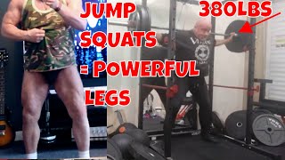 MORE JUMP SQUATS MORE REPS THAN LAST TIME UP TO 380LBS FOR POWERFUL LEGS AT ANY AGE [upl. by Lehacim111]