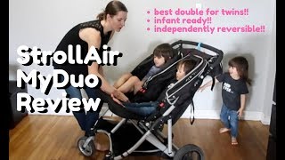 Review of StrollAir MyDuo  the BEST Double Stroller for Twins [upl. by Valenka]