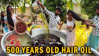 500 Years Old Hair Oil Making Process  Fix All hair Problems  Viral Adivasi hair Oil [upl. by Lyda754]