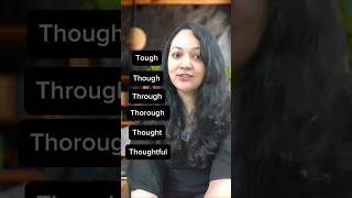 Check your pronunciation Tough Though Through Thorough Thought Thoughtfulenglishforbeginners [upl. by Relyt]