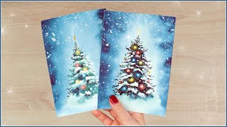 How to Paint a Christmas Tree in Watercolors [upl. by Legir652]