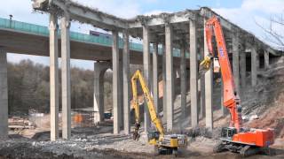 Moß  Abbruch Autobahntalbrücke  ZX870XXL BAB7 Helterbachbrücke [upl. by Dogs]