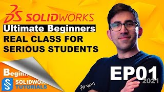 Ultimate SolidWorks Tutorial 2021 for Beginners In depth explanation Part 1 [upl. by Cinderella]