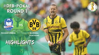 Borussia Dortmund demolish Phoenix Loebeck  DFBPokal 2425 highlights [upl. by Alraep]