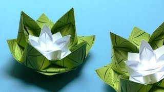 Origami Blumen falten  02 Seerose [upl. by Namyaw]