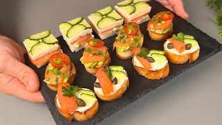 3 REZEPTE VON CANAPES mit Räucherlachs für die festliche Tafel Einfach und lecker [upl. by Murat28]