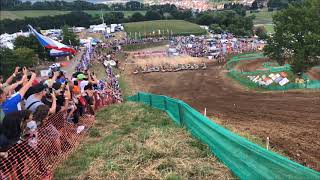 Sidecarcross 9GP Strassbessenbach 22072018 Race2 Start Slomo [upl. by Nadirehs]