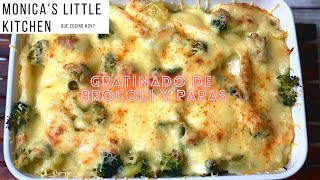 Brocoli y Papas gratinadas  Receta facil y rapida [upl. by Annaerda]