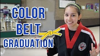 GETTING A NEW BELT AFTER TESTING  Taekwondo Graduation Ceremony [upl. by Ulrike]