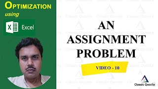 10Assignment Problem  Optimization using Excel [upl. by Ynnav]