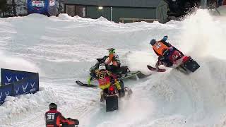 Snocross Round 15 Pro Highlights  Duluth MN Race 2 of 3 [upl. by Tnomyar]