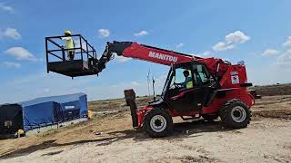 Manitou Telehandler for Nacelle Radiator Cleaning Wind Turbine [upl. by Ellivnarg]