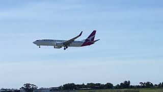 Qantas Boeing 737 at Adelaide Airport  Landing and Taking off [upl. by Gnus]