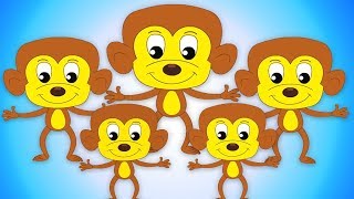 cinque piccole scimmie  scimmie poco divertenti  filastrocca  bambini rime  Five Little Monkeys [upl. by Ecnaled]