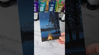 Campfire night sky  acrylic painting idea for beginners ✨️ [upl. by Suravart]