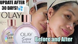 🔴UPDATE AFTER ONE MONTH NEW OLAY SUPER SERUM FOR SKIN WITH COLOUR ANTI AGING [upl. by Matronna]