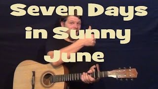 Seven Days in Sunny June Jamiroquai Guitar Lesson Strum Chords How to Play Tutorial [upl. by Lrad]