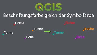 QGIS  Beschriftungsfarbe gleich der Symbolfarbe  Label colour same as symbol colour [upl. by Aubert821]