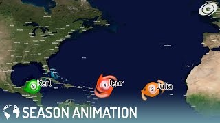 2010 Atlantic Hurricane Season Animation V2 [upl. by Aihsatsan]