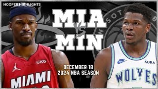 Minnesota Timberwolves vs Miami Heat Full Game Highlights  Dec 18  2024 NBA Season [upl. by Ymorej]