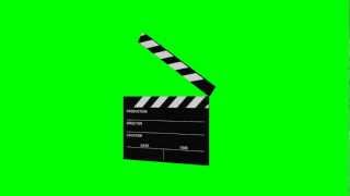 Clapperboard  SlateFilmklappe Rotation  FreeHDGreenscreen Footage [upl. by Wack]