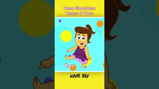 Head Shoulders Knees and Toes Dance and learn with Annie shorts kidssong abclearningclub [upl. by Bible]