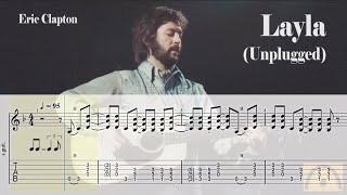 Layla Unplugged  Eric Clapton  Guitar Tab [upl. by Yseult981]