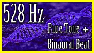 528 hz Healing Frequency Pure Tone  Binaural Beat ᴴᴰ [upl. by Anit]